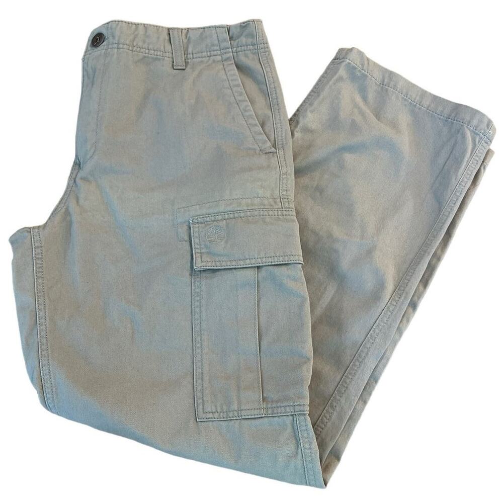 Timberland Tan Cargo Pants Relaxed Fit Utility Hiking‎ Cotton Pants Mens 34 x 34